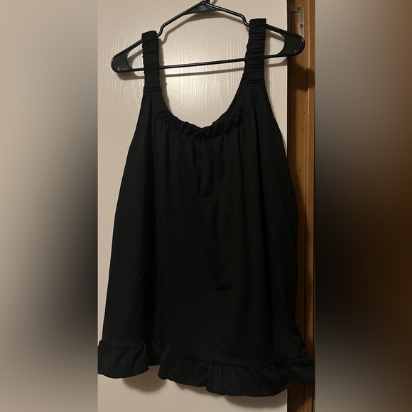 NIP SHEIN LUNE Plus Size Ruffle Hem Tank Top SIZE 3X black - Picture 3 of 5